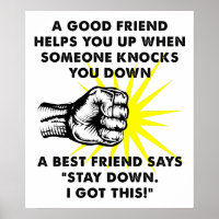 Beste Freundin Fighting Funny Poster
