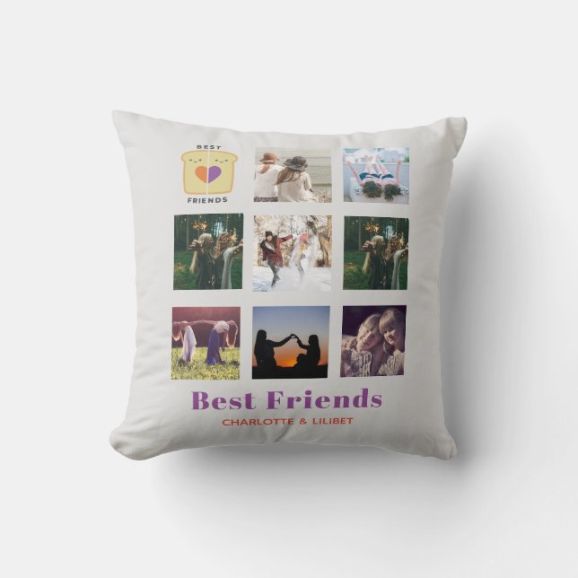 BESTE FREUNDIN Foto Collage Geschenk Peanutbutter  Kissen (Vorderseite)