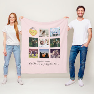 BESTE FREUNDIN Foto Collage Geschenke Dusty Pink P Fleecedecke