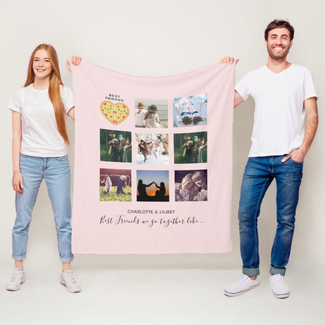 BESTE FREUNDIN Foto Collage Geschenke Dusty Pink P Fleecedecke (Beispiel)