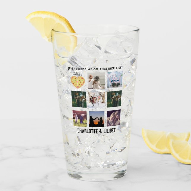 BESTE FREUNDIN Foto Collage Geschenke Dusty Pink P Glas (Vorderseite Ice)