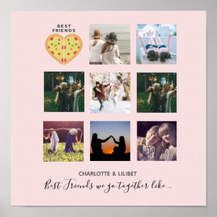 BESTE FREUNDIN Foto Collage Geschenke Dusty Pink P Poster