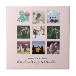 BESTE FREUNDIN Foto Collage Jellyfish Octopus Cust Fliese