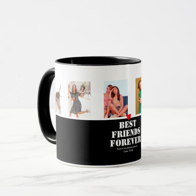 BESTE FREUNDIN Foto Collage Personalisiertes Angeb Tasse (Vorderseite Links)