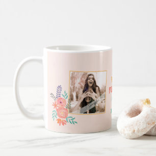 Beste Freundin Foto Korallenrosa Aquarellfarben Bl Kaffeetasse