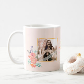 Beste Freundin Foto Korallenrosa Aquarellfarben Bl Kaffeetasse