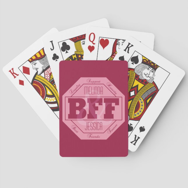 BESTE FREUNDIN Freundschaft - individuelle Namen - Spielkarten (Rückseite)