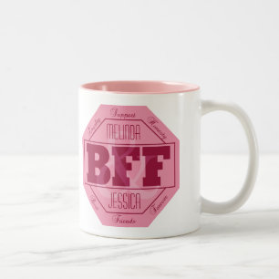 beste Freundin Freundschaft - individuelle Namen - Zweifarbige Tasse