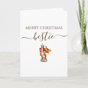 Beste Freundin Frohe Weihnachten Tiger Geschenkkar Karte