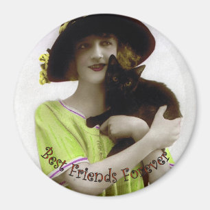 Beste Freundin für immer Frau und Katze Magnet