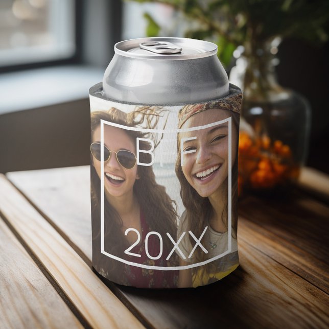 BESTE FREUNDIN - Hinzufügen von quadratischem Foto Dosenkühler (Personalized can cooler with an area to add photos and custom text)