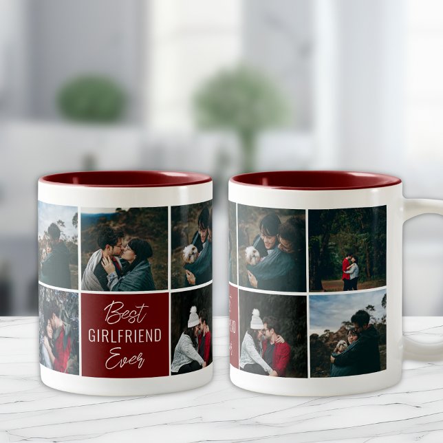 Beste Freundin je Personalisiertes Foto Kaffeepaus Zweifarbige Tasse (Von Creator hochgeladen)