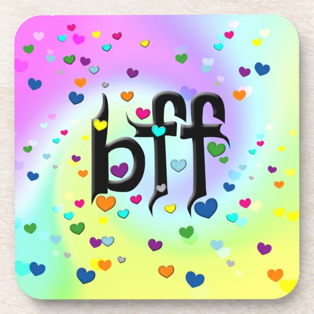 beste Freundin ~ Lovebirts Getränkeuntersetzer (Vorderseite)