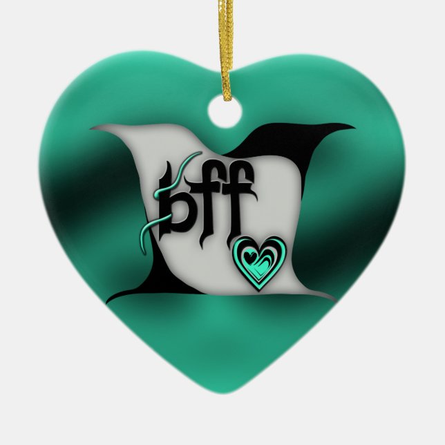 beste Freundin ~ Lovebirts Keramik Ornament (Vorne)
