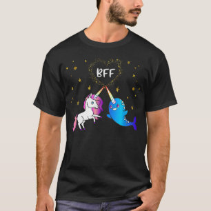 BESTE FREUNDIN Narwhal & Unicorn Goldene Sterne Ei T-Shirt