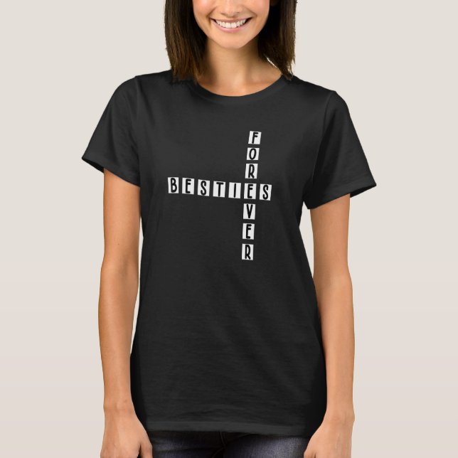 Beste Freundin Puzzle & Crossword Fun Besties Fore T-Shirt (Vorderseite)