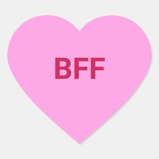 BESTE FREUNDIN Rosa Spaß niedlich Valentinstag Kon Herz-Aufkleber (Vorderseite)
