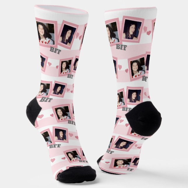 BESTE FREUNDIN Rosa Zwei-Foto-Socken Socken (Gewinkelt)