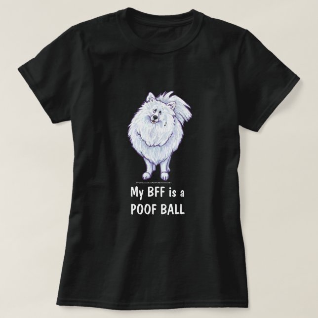Beste Freundin Weißer Spitz T - Shirt (Design vorne)