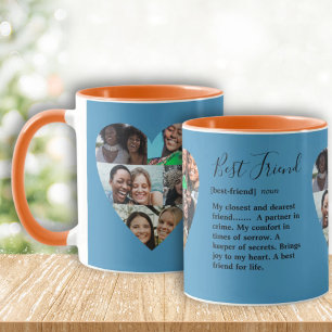 Beste Freundin Zitat BFF Foto Herz Collage Bunt Tasse