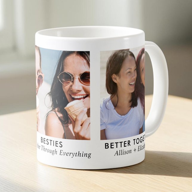 Beste Freundinnen 3 Foto Kaffeetasse (Besties Best Friends 3 Photo Coffee Mug
)