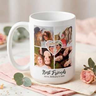 BESTE FREUNDINNEN Benutzerdefinierte Fotocollage & Kaffeetasse