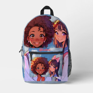Beste Freundinnen bereit für den ersten Schultag Bedruckter Rucksack