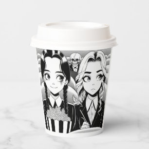 Beste Freundinnen bestellen heiße Kaffeetassen im Pappbecher