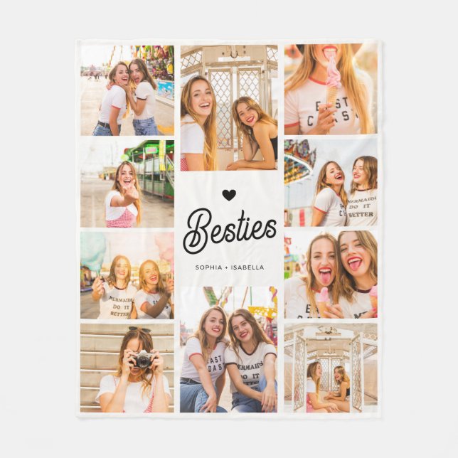 Beste-Freundinnen-Foto-Collage Beste Freunde Fleecedecke (Vorderseite)