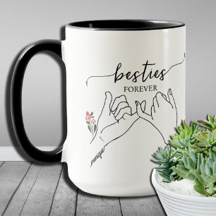 Beste Freundinnen für immer rosa Versprechens-Blum Tasse