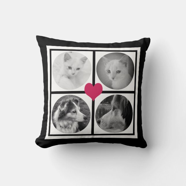 Beste Freundinnen niedliche Instagram Foto-Collage Kissen (Vorderseite)