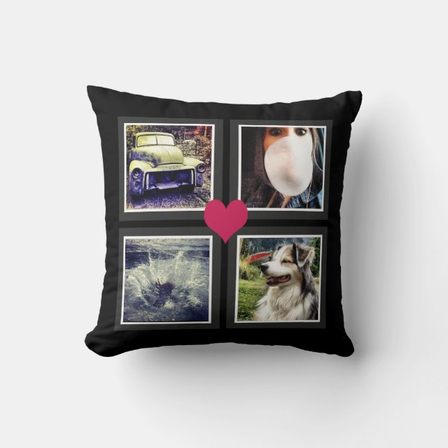 Beste Freundinnen Niedliche Instagramm-FotoCollage Kissen (Vorderseite)