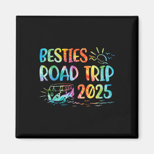 Beste Freundinnen Roadtrip 2025 Tie-Dye Urlaubsabe Magnet