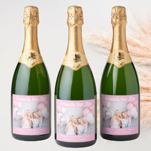 Beste Freundinnen rosa Pastell-Foto-Namen-Party
