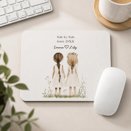 Beste Freundinnen seit personalisiertem Namen-Maus Mousepad