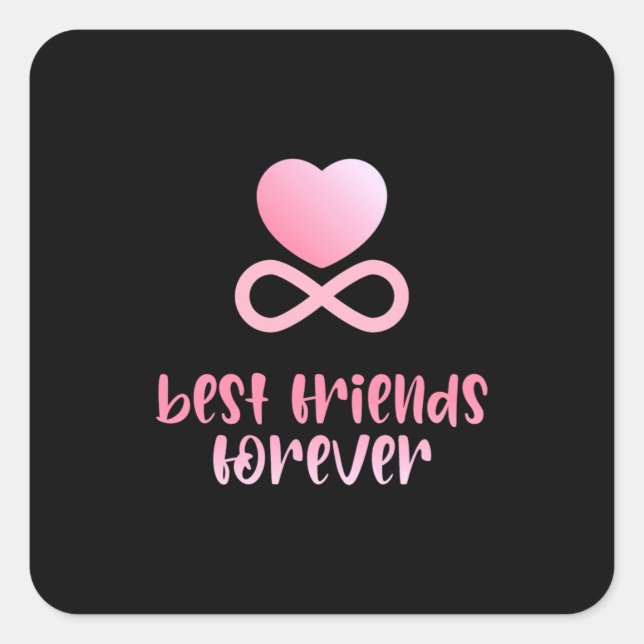 Beste Freundschaft für immer Quadratischer Aufkleber (Vorderseite)