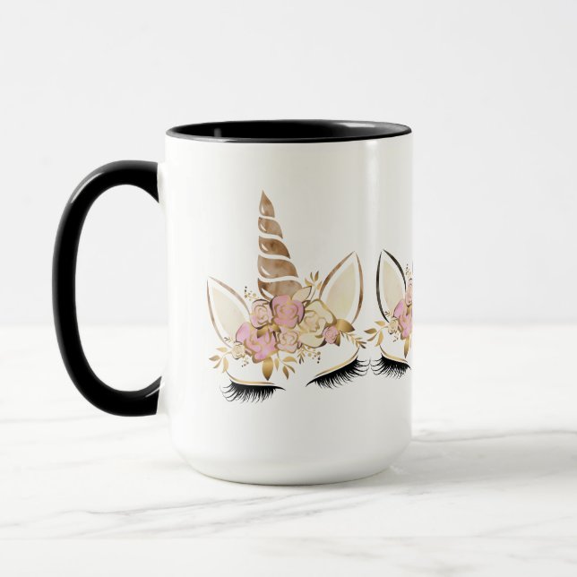 Beste Freundschaft Geschenk Zwei Unicorn Aquarell  Tasse (Links)