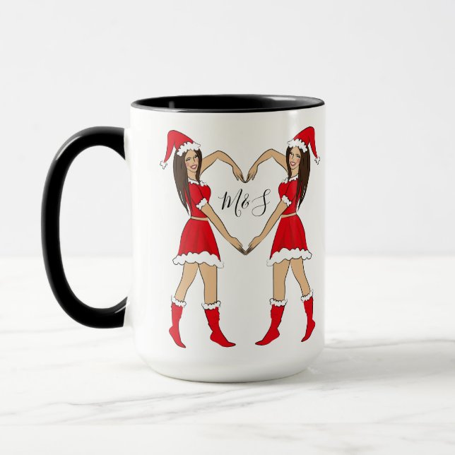 Beste Freundschaft - Zwei brünette Girls Tasse (Links)