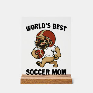 BESTE FUSSBALLMUTTER DER WELT - PUG-SPIELERIN ACRYLSCHILD