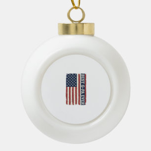 Beste G-PA Aller Patrioten Flagge Vintage-Shirt-De Keramik Kugel-Ornament