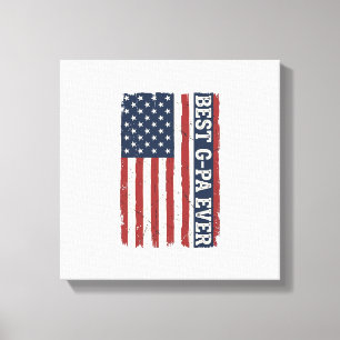 Beste G-PA Aller Patrioten Flagge Vintage-Shirt-De Leinwanddruck