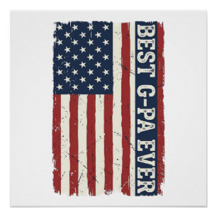 Beste G-PA Aller Patrioten Flagge Vintage-Shirt-De Poster