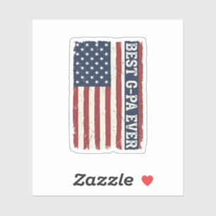 Beste G-PA Ever Patriotische Flagge Vintage-Shirt- Aufkleber