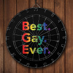 Beste Gay-je-LGBT-Regenbogenflagge Dartscheibe<br><div class="desc">Gay Pride in seiner schönsten Form. Einfache,  aber kühne Typografie mit dem unverwechselbaren Regenbogen der LGBT-Bewegung. Eine Farbexplosion für das Gefühl fantastisch!</div>
