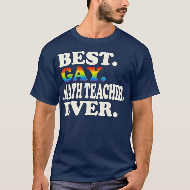 Beste Gay-Mathe-Lehrerin je Gay-Geschlechtergleich T-Shirt (Vorderseite)