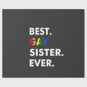 Beste Gay Sister je Funny LGBT Rainbow Pride Gesch Geschenkpapier