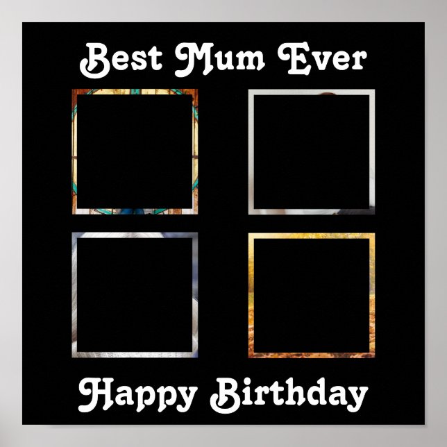 Beste Geburtstagsfotovorlage Instagram Collage Poster (Vorne)