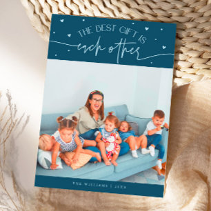 Beste Geschenk Teal Valentinstag Foto Feiertagskarte