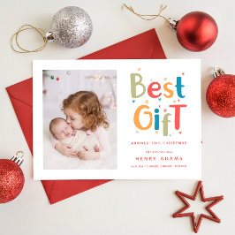 Beste Geschenke kamen dieses Weihnachts-Ankündigun Feiertagskarte