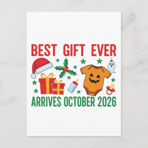 Beste Geschenke kommen im Oktober 2026 Weihnachts- Feiertagspostkarte